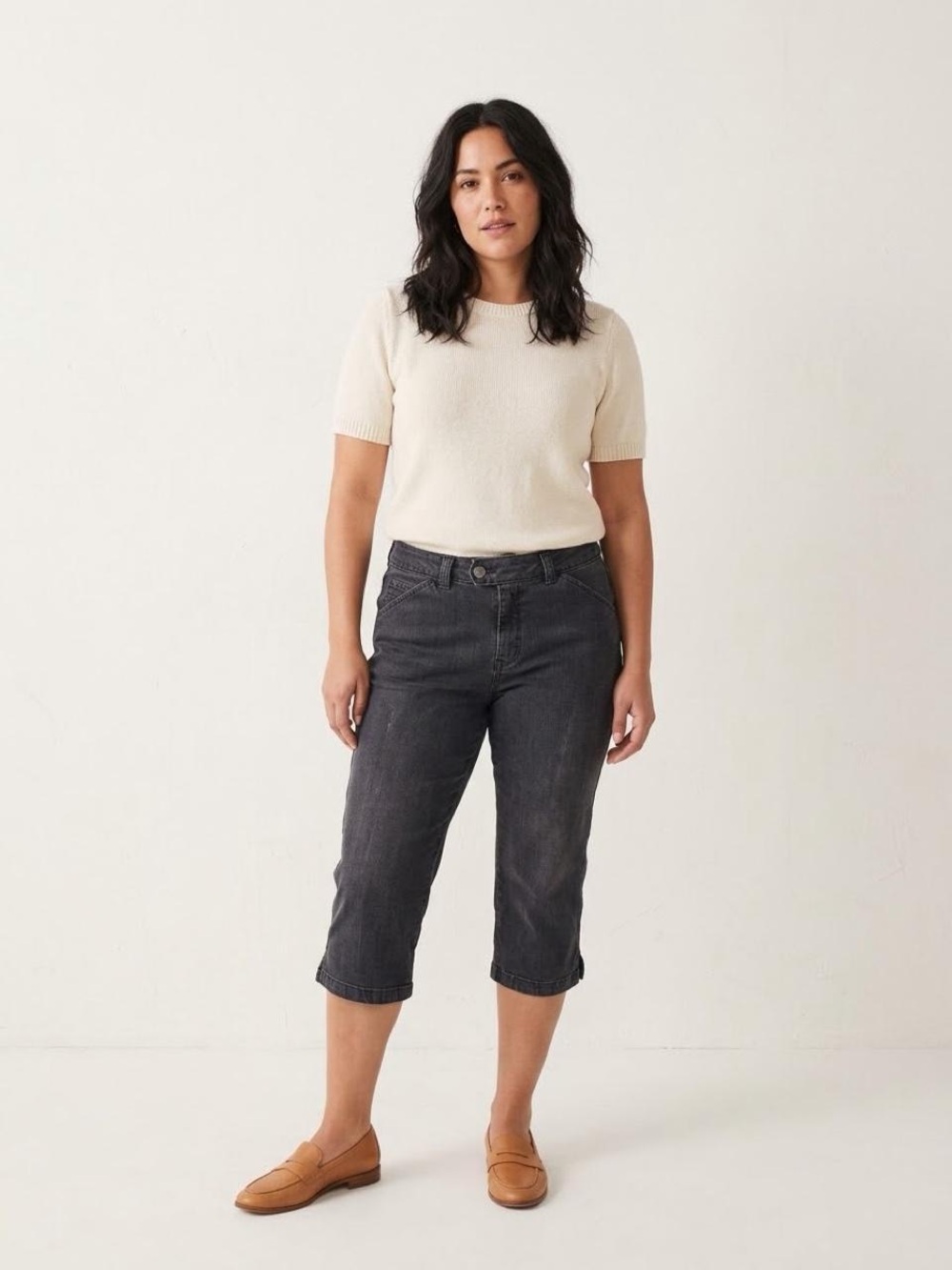 Gloria Vanderbilt Black Wash Capri Jeans Size 8